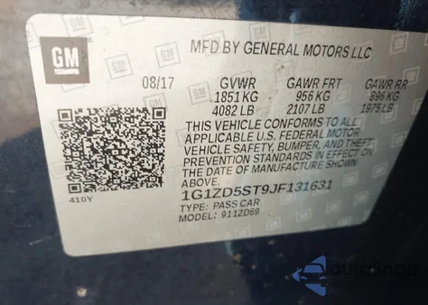 2018 Chevrolet Malibu Lt из США, поврежденный, VIN 1G1ZD5ST9JF131631